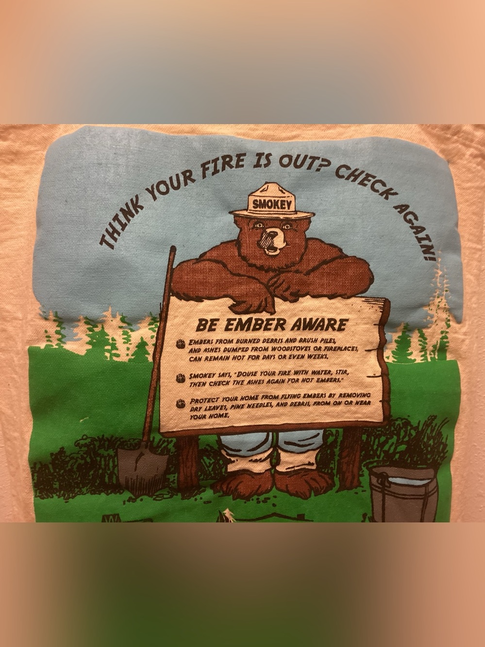 RARE Smokey The Bear Canvas carry case - Picture 5 of 5